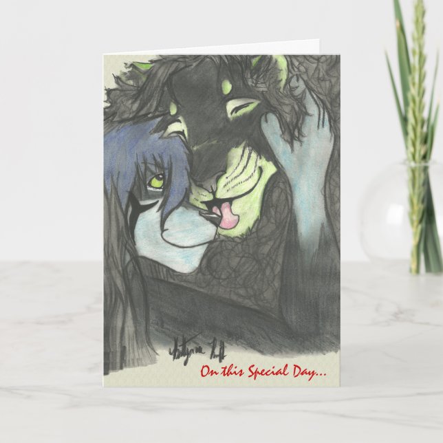 Carte Anthro Lion Valentine (Devant)
