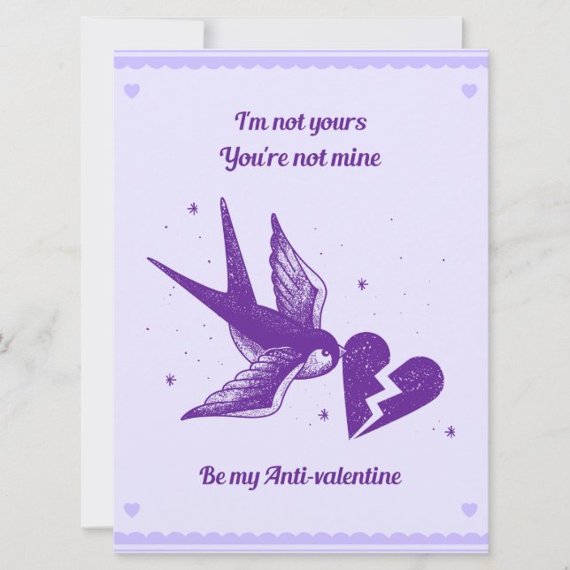 Carte Anti-Saint-Valentin - Cœur Brisé (Devant)
