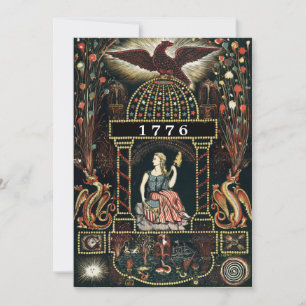 Carte Antique American Fire Works et le 4 juillet