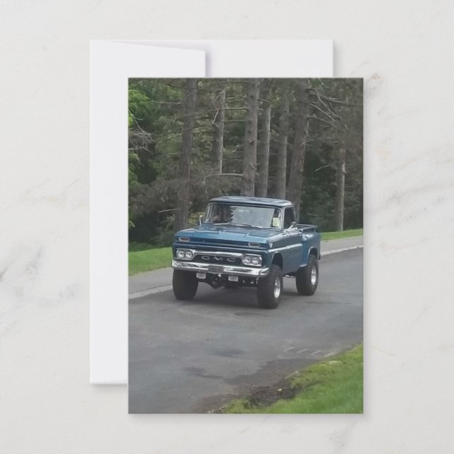 Carte Antique classic bleu GMC Pickup (Devant)