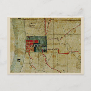 Carte antique de Baton Rouge Louisiana Area