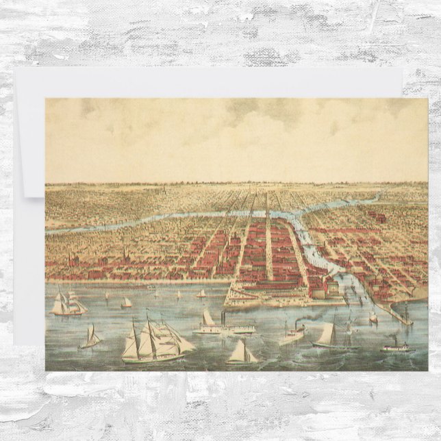 Carte antique de Chicago, LaSalle Street Invitatio (Créateur téléchargé)