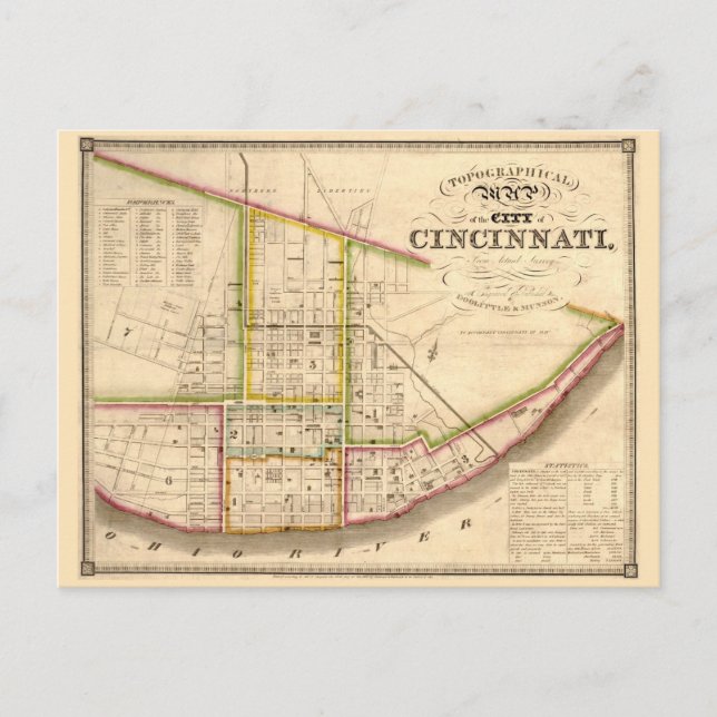 Carte antique de Cincinnati Ohio (Devant)