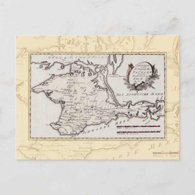 Carte antique de la péninsule de Crimée (Devant)