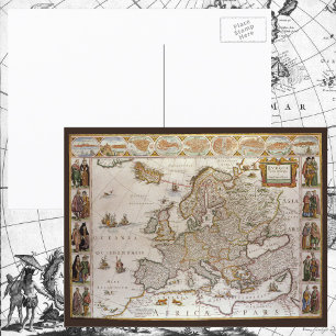 Carte antique de l'Europe par Willem Jansz Blaeu, 