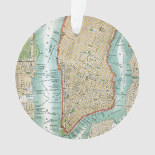 Carte antique de Lower Manhattan et de Central