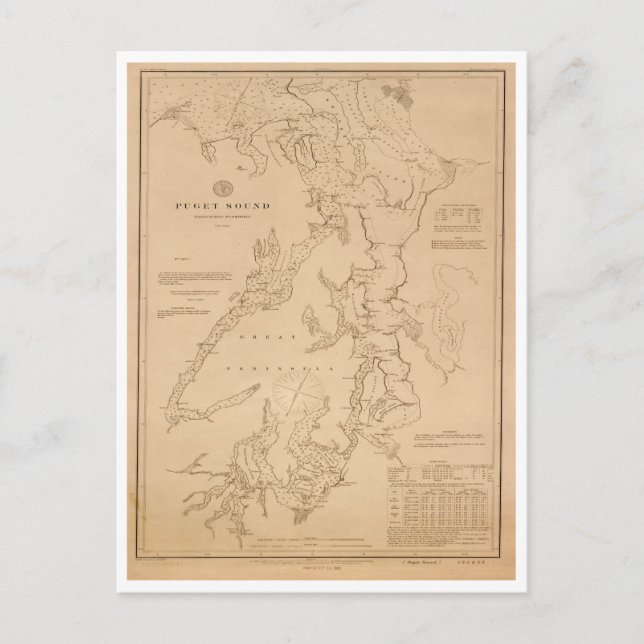 Carte antique de Puget Sound (Devant)