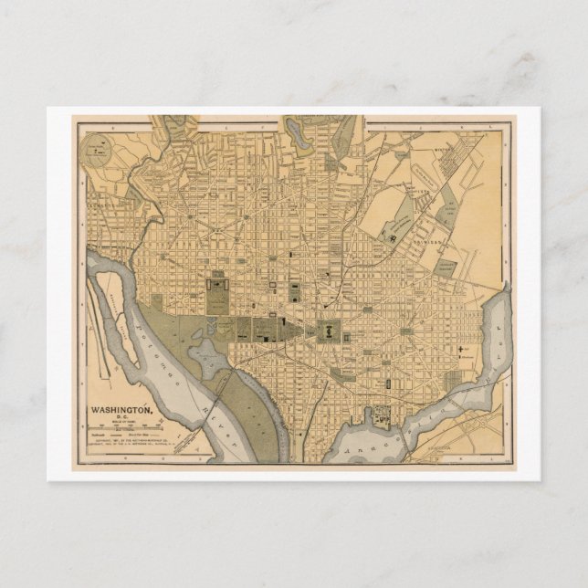 Carte antique de Washington DC (Devant)