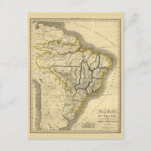 Carte antique du Brésil en 1821