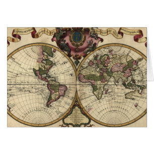 Carte antique du monde par Guillaume de L'Isle,