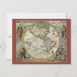 Carte antique du Nouveau Monde les Amériques, Theo