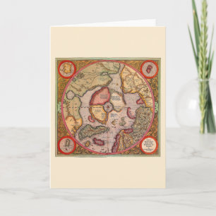 Carte antique du pôle Nord Carte par Mercator