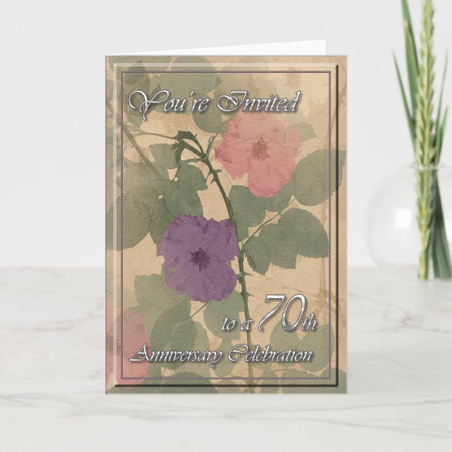 Carte Antique Dusty Rose 70e anniversaire (Devant)