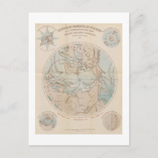 Carte antique française du pôle Nord arctique 1867