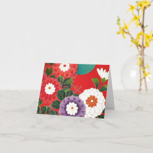 Carte Antique Japonais Brocade Deep Red