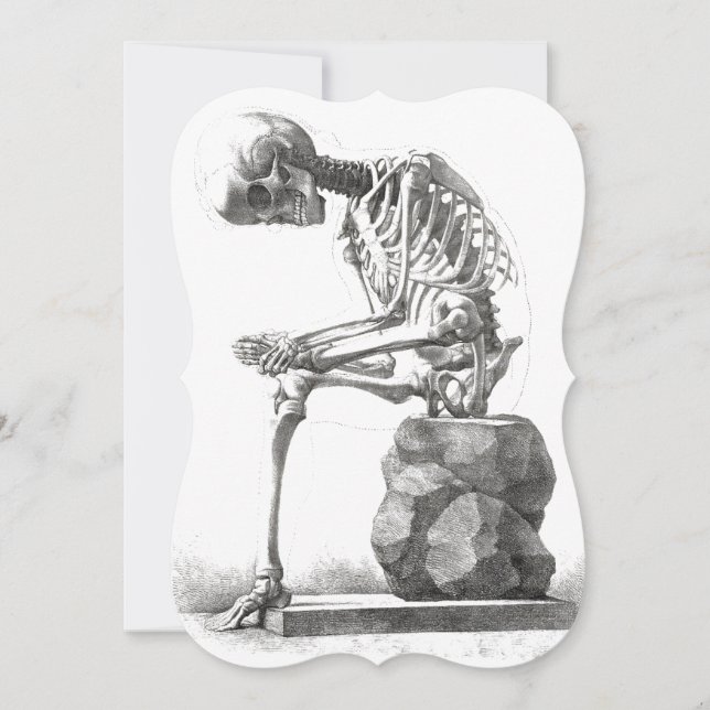 Carte Antique Squelette Anatomie : Gothique Halloween Mé (Devant)