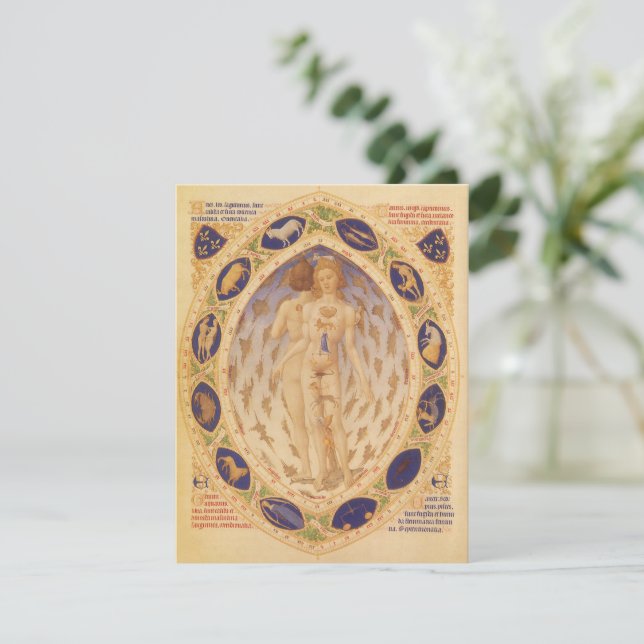 Carte Antique Zodiaque céleste, Astrologie Vintage (Debout devant)