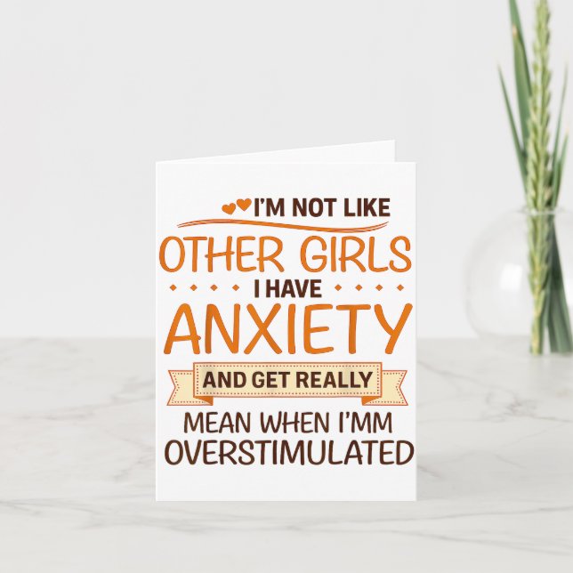 Carte Anxiety Humor For Women With Overstimulation  (Devant)