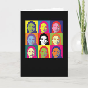 Carte AOC Alexandria Ocasio-Cortez Retro Pop Art Vintage