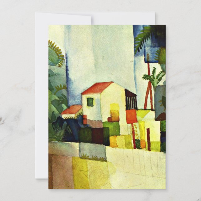 Carte Août Macke art : Bright House (Devant)
