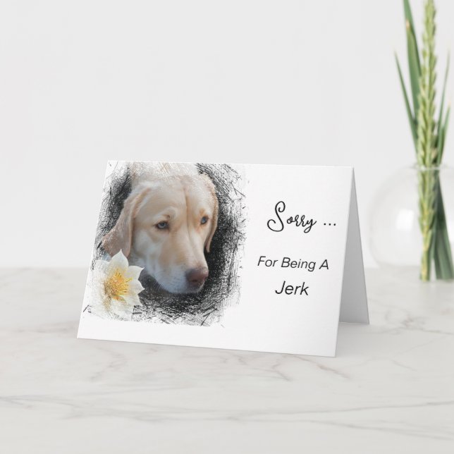 Carte *~* AP61 Message Fleur Retriever Lab triste (Devant)
