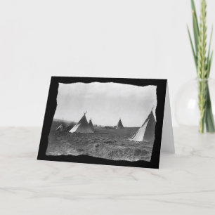 Carte Apache Tipis d'Amérique vintage