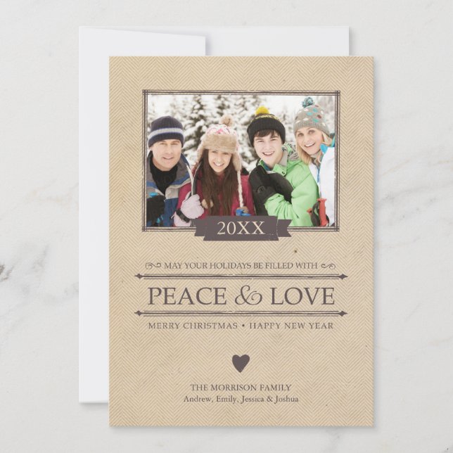 Carte Appartement de Noël Peace & Love (Devant)