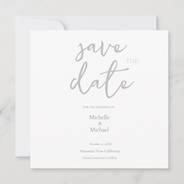 Carte Appel de script Calligraphie Mariage Moderne Enreg (Devant)