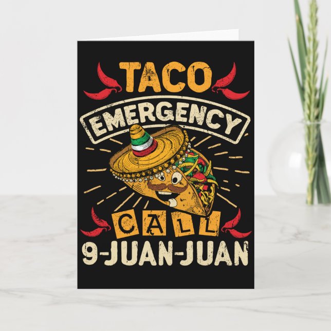 Carte Appel d'urgence de taco de Cinco De Mayo 9 Juan (Devant)