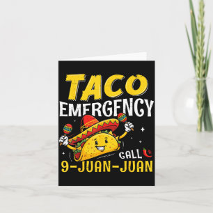 Carte Appel d'urgence Taco 9 Juan Drôle pour Hommes Femm