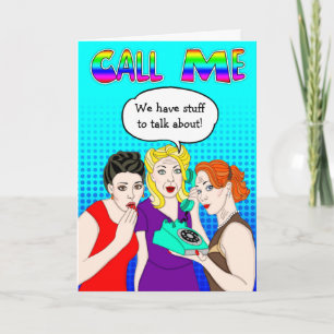 Carte Appelle-moi   Retro Pop Art   Mlle You