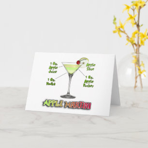 Carte Appletini aka Apple Martini Cocktail Recette Art
