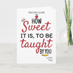 Carte Appréciation de l'enseignant de l'école sur mesure