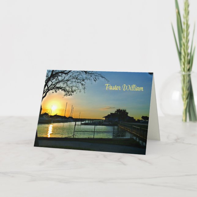 Carte Appréciation du pasteur du coucher de soleil en Fl (Devant)