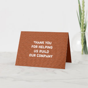 Carte Appréciation en brique rouge Merci employé