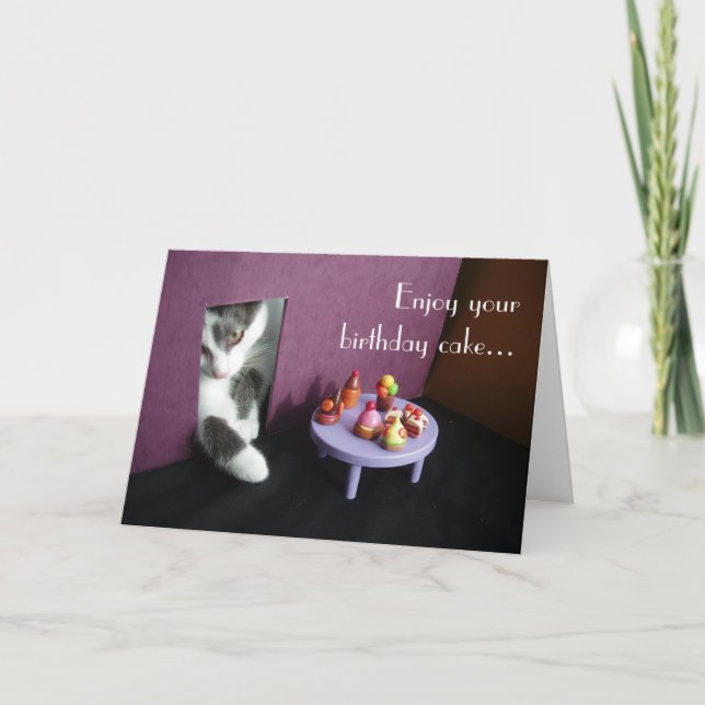 Carte Appréciez votre gâteau d'anniversaire… (Devant)