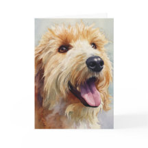 Apricot golden doodle watercolor