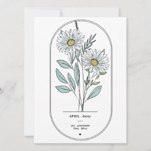 Carte April Daisy Birth Flower Print