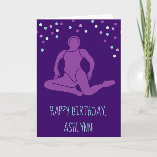 Carte Aqua et Purple nage synchronisée Personnalisée (Devant)