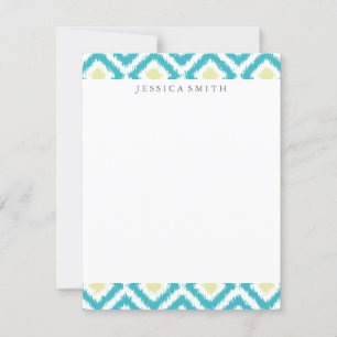 Carte Aqua Lemon Diamonds Ikat Motif