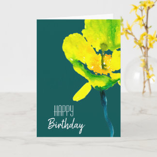Carte Aquarelle abstraite jaune lâche floral