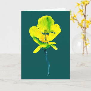 Carte Aquarelle abstraite jaune lâche floral