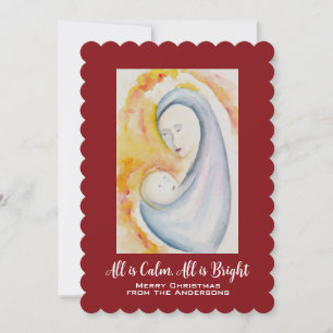 Carte Aquarelle Abstraite Madonna et Enfant