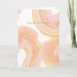 Carte Aquarelle Abstraite Pink Paint Swirl Anniversaire