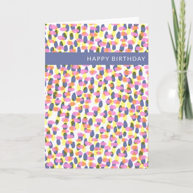 Carte Aquarelle Abstraite Points et points Anniversaire (Devant)