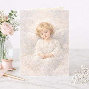 Carte Aquarelle ange au repos Religieux Vierge