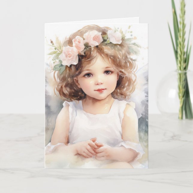 Carte Aquarelle Angel Girl For Girl (Devant)