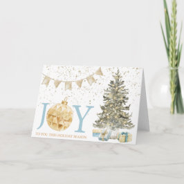 Carte Aquarelle Arbre de Noël Joie à vous cette Fête
