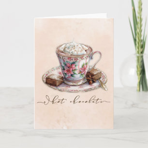 Carte Aquarelle au chocolat chaud