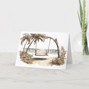 Carte Aquarelle Beach Swing